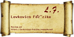 Levkovics Füzike névjegykártya